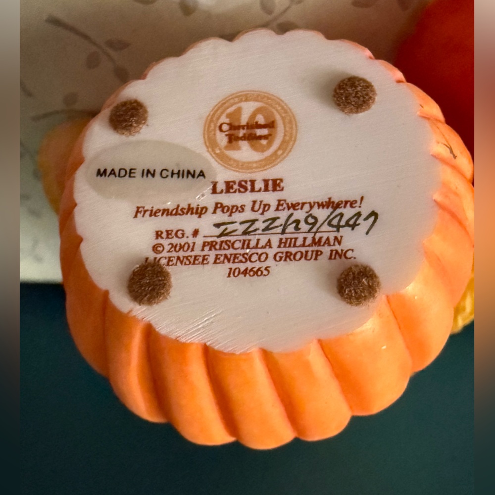 Cherished Teddies Leslie Avon Exclusive Pumpkin Bear Figurine‎ - Picture 5 of 7